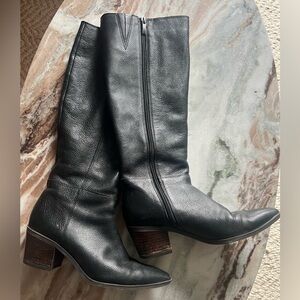 Black Franco sarto knee high pointy boots